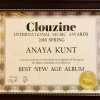 Anaya Clouzine International Music Awards for Best Newage Album Spring 2018-Certificate
